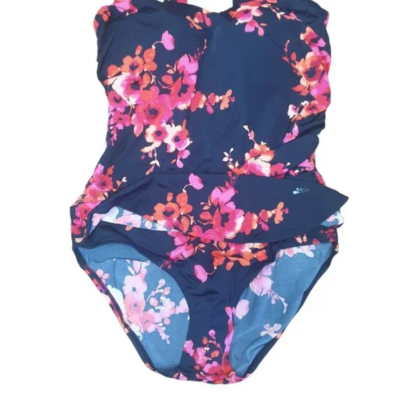 Swimsuits For All Sarong Poppies Srng Orange Poppies One Piece Swimsuit - Picture 3 of 4